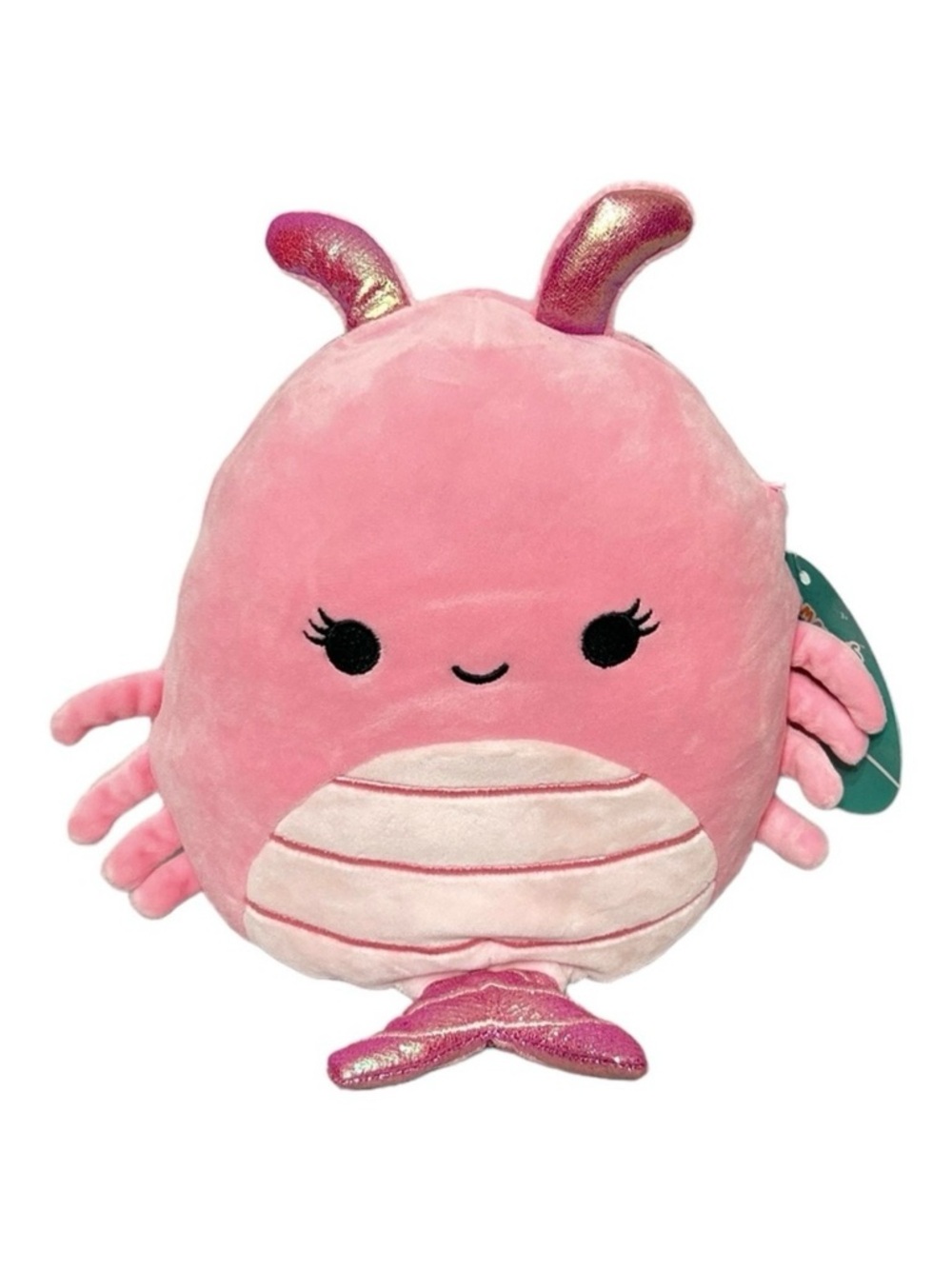 1 Squishmallow Shrimp, 7.5 Inch Plush Toy, Simone, Light Pink, For 3+ Years Old